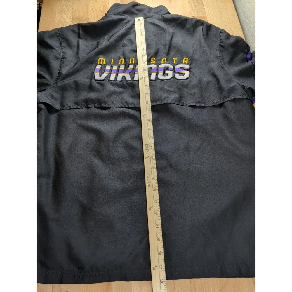 Minnesota Vikings Reebok On Field 1/4 Zip Pullover Jacket Medium Black Purple